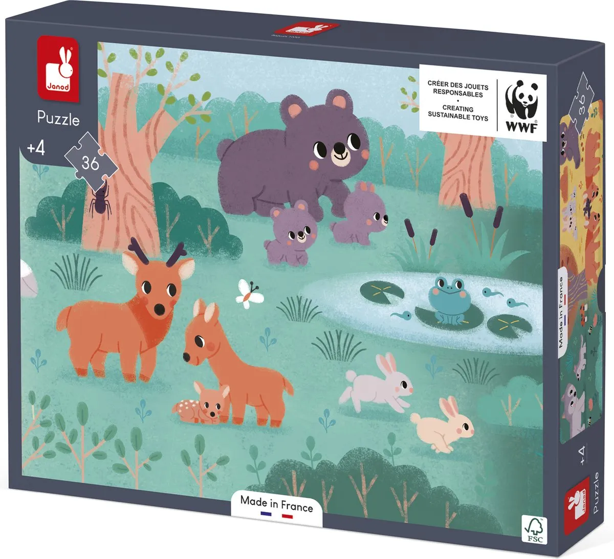 Janod WWF Puzzel 4 Seizoenen 36-delig - 100cm - Geschikt vanaf 4 jaar