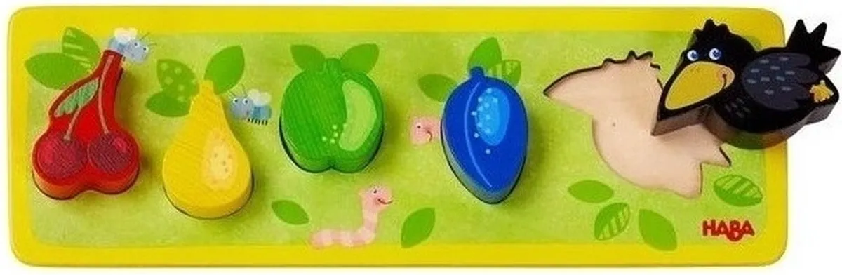 Haba Boomgaard Junior Vormenpuzzel 306084 - 5-delig - 10x30cm - afbeelding 2 van 3
