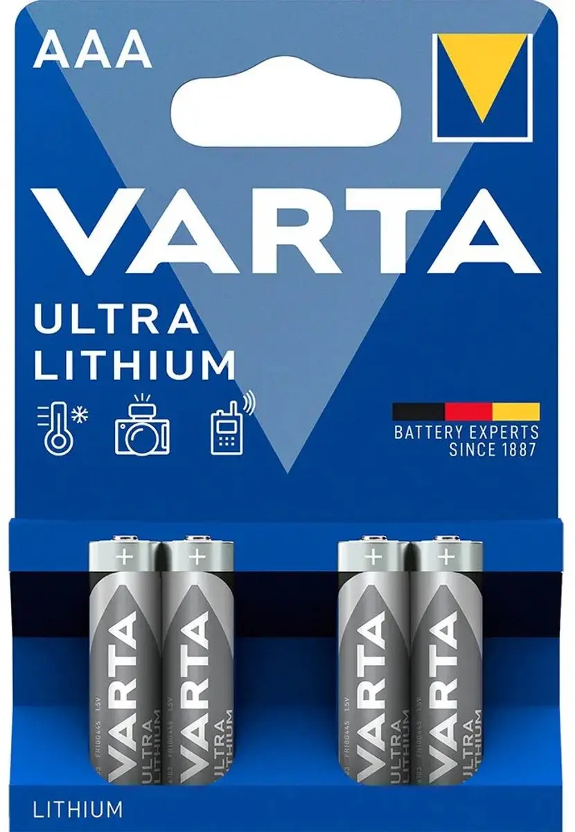 Varta Ultra Lithium AAA Batterij - 4 Stuks