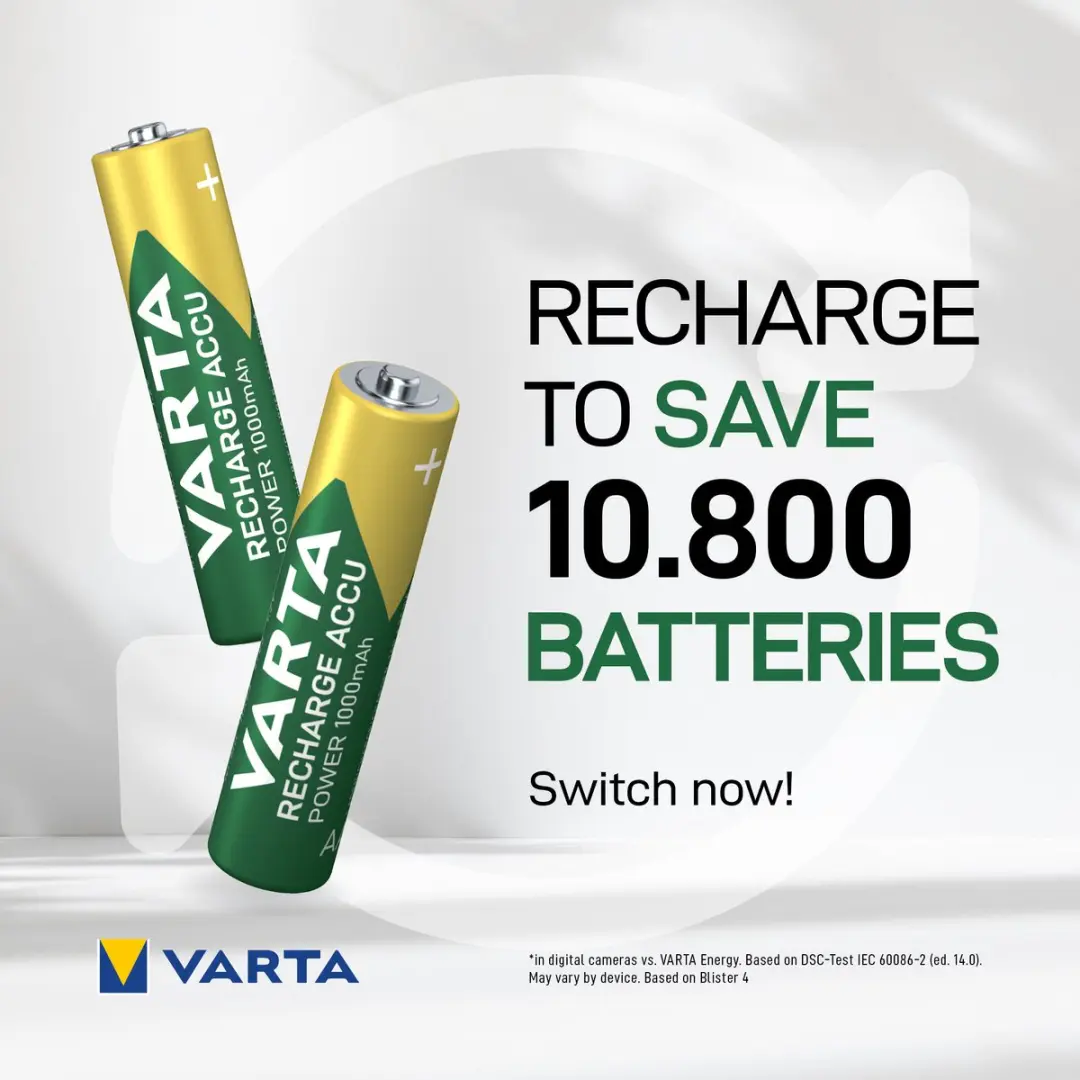 Varta AAA Oplaadbare Batterijen 1000mAh - 4 Stuks