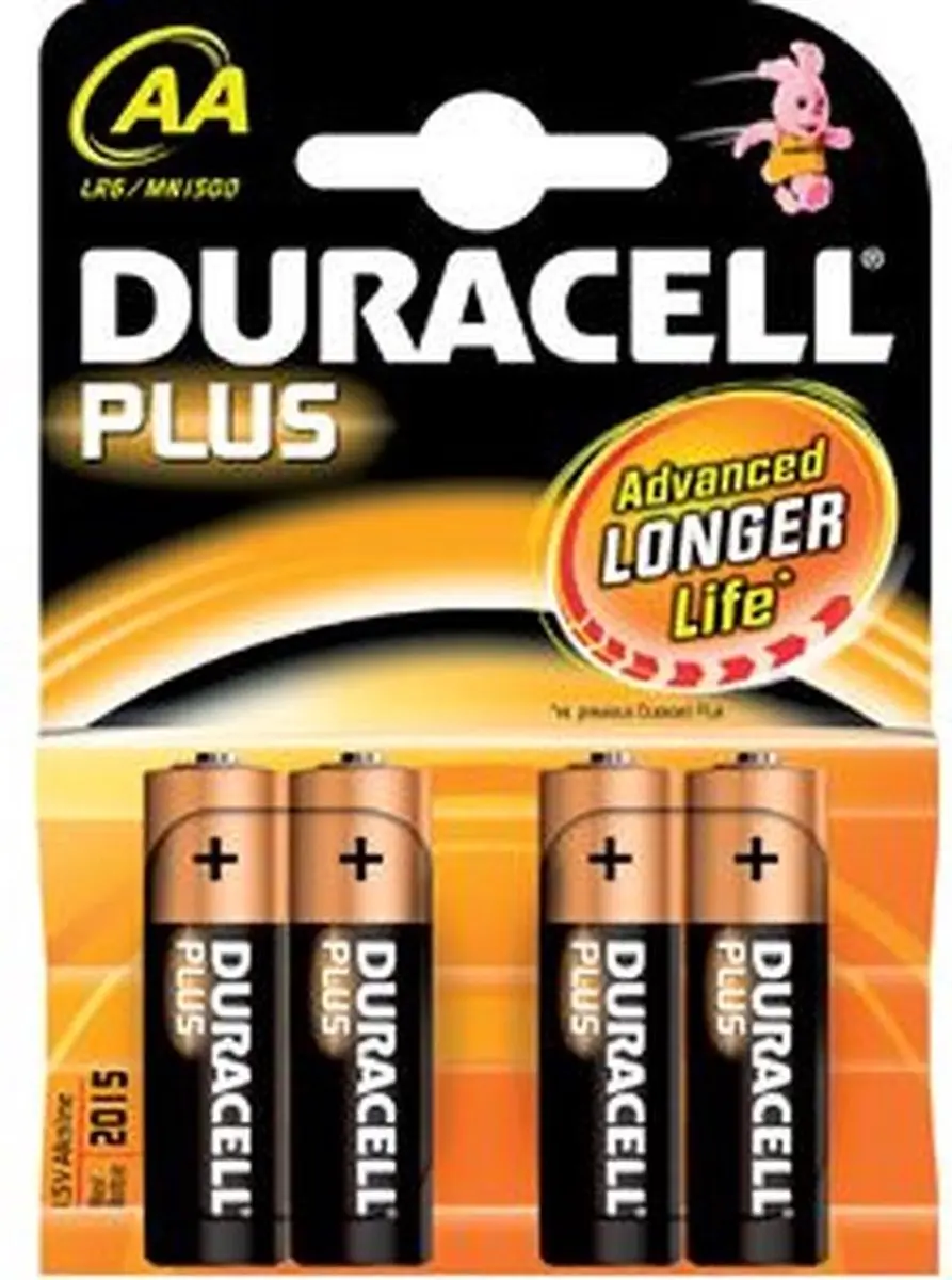Duracell Alkaline Plus AA Batterij 2700mAh - 4 Stuks