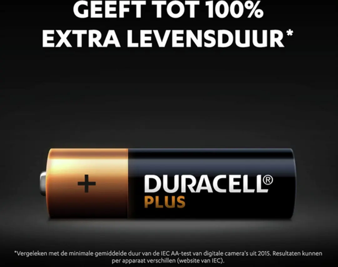 Duracell Alkaline Plus AA Batterij 2700mAh - 4 Stuks