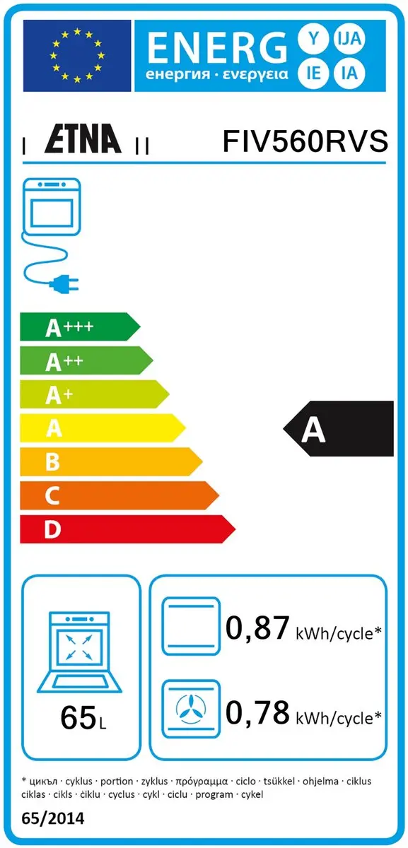 Etna FIV560ZWA Inductiefornuis 60cm - 7,6kW 2-fasen - 4 zones