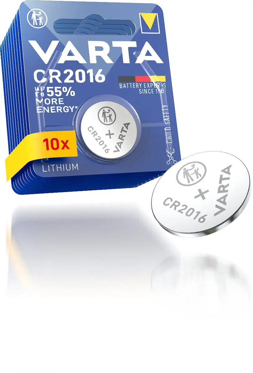 Varta CR2016 Knoopcelbatterij 90mAh - Lithium 3V