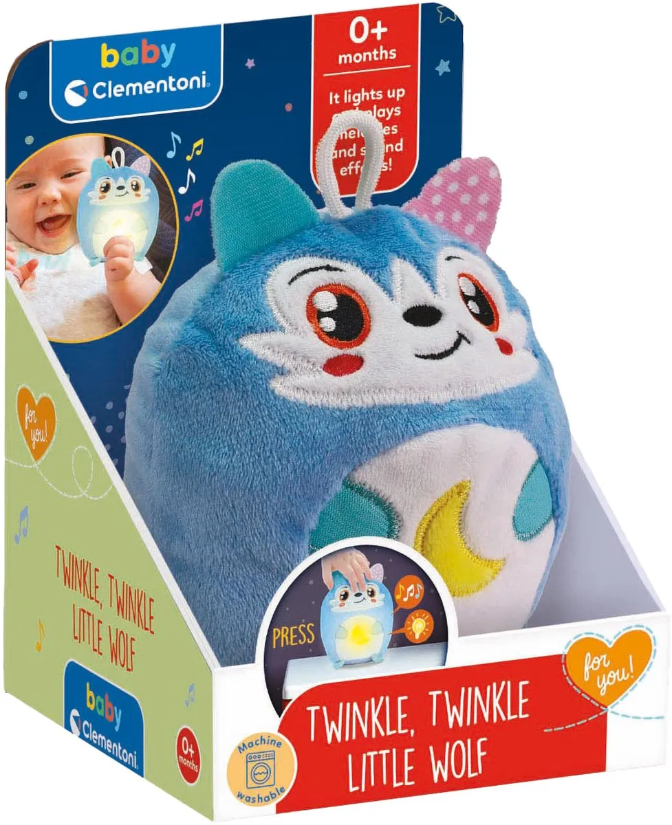 Clementoni Twinkle Twinkle Baby Knuffel Nachtlampje Klein Wolfje