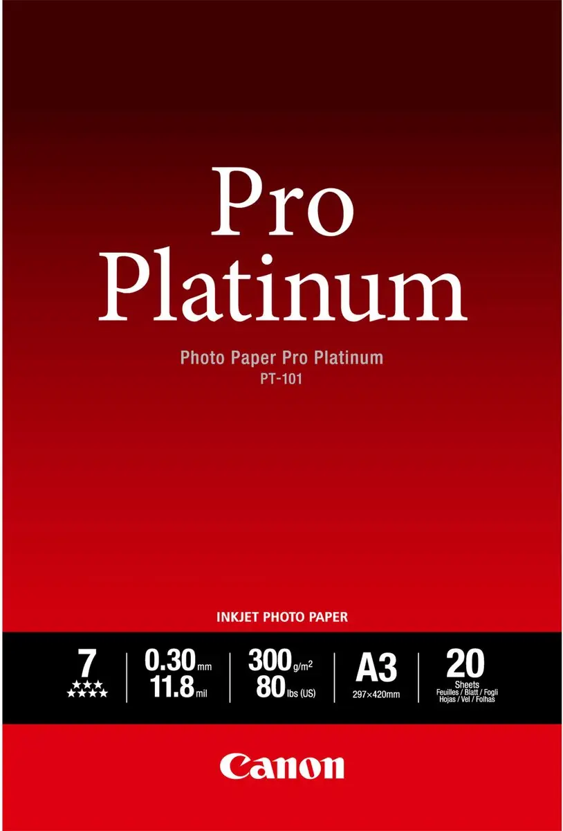 Canon PT-101 Pro Platinum Fotopapier A3 - 20 Vel
