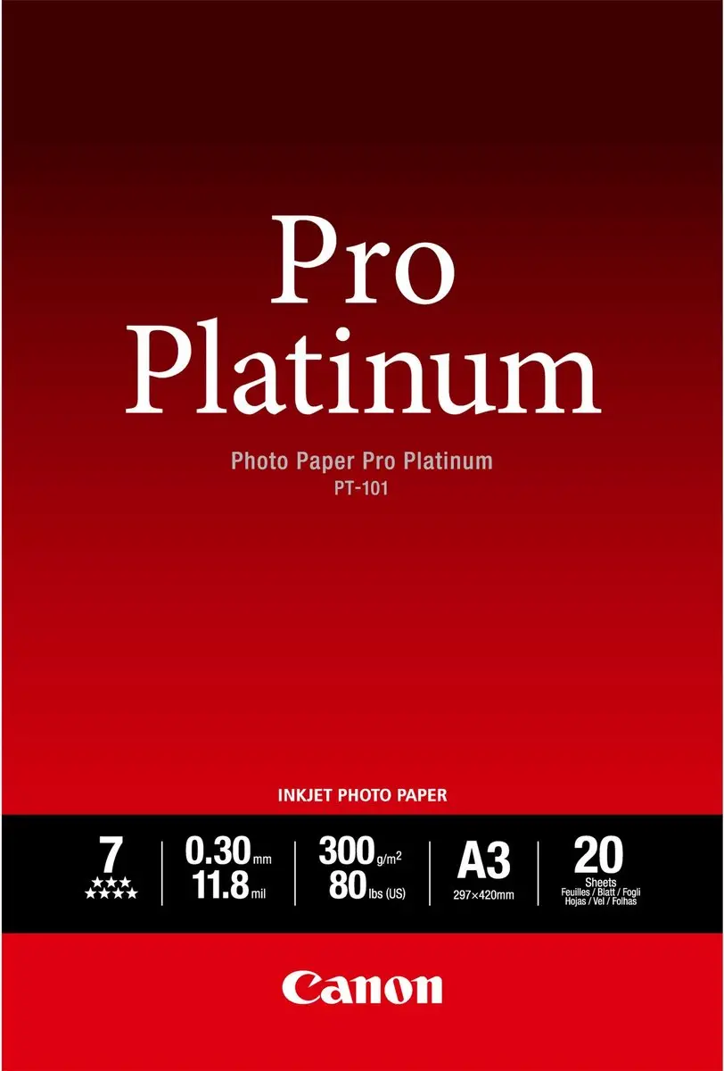 Canon PT-101 Pro Platinum Fotopapier A3 - 20 Vel