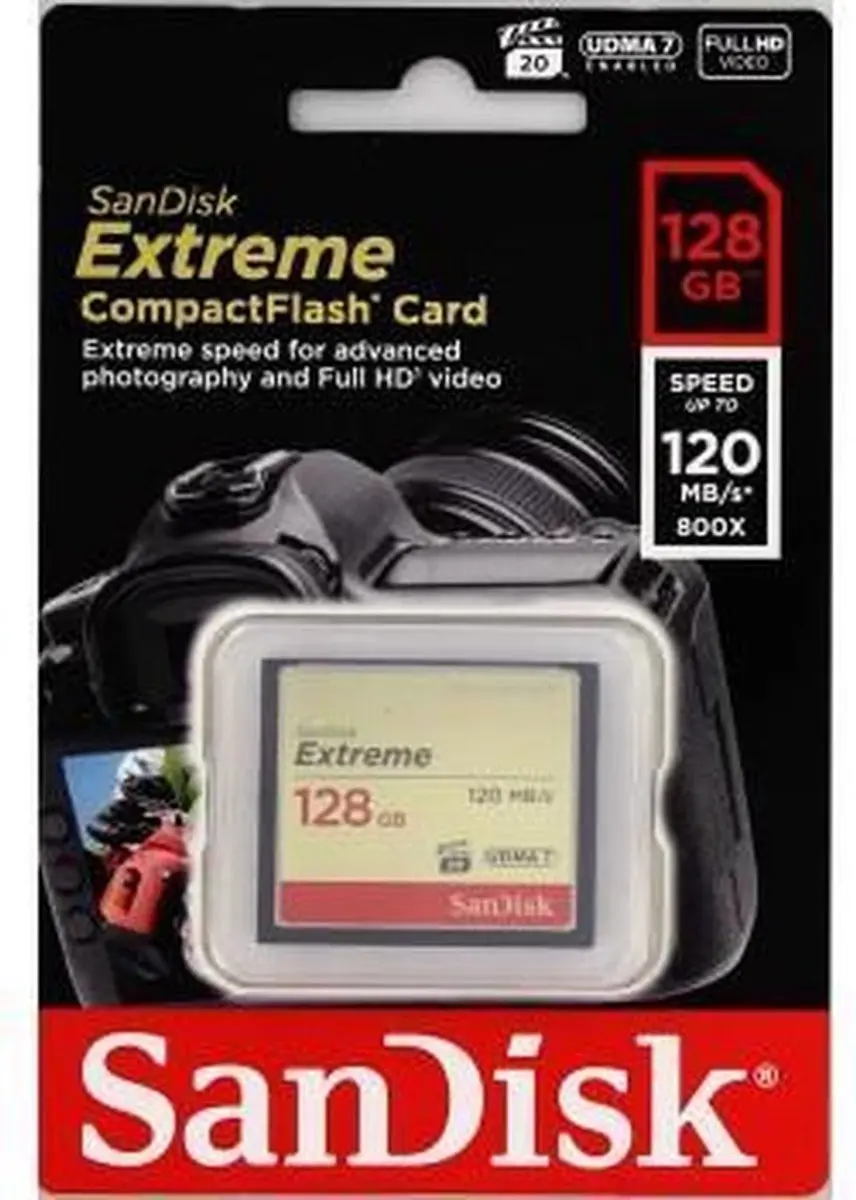 SanDisk CompactFlash Extreme SDCFXSB-128G-G46 - 128GB - afbeelding 6 van 6