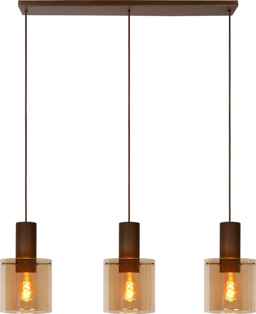 Lucide Toledo Hanglamp - 3xE27 - Ø20cm - Amber