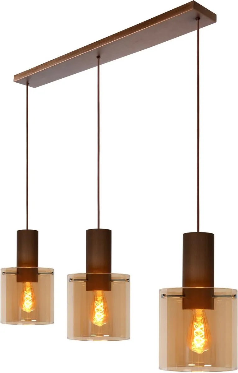 Lucide Toledo Hanglamp - 3xE27 - Ø20cm - Amber
