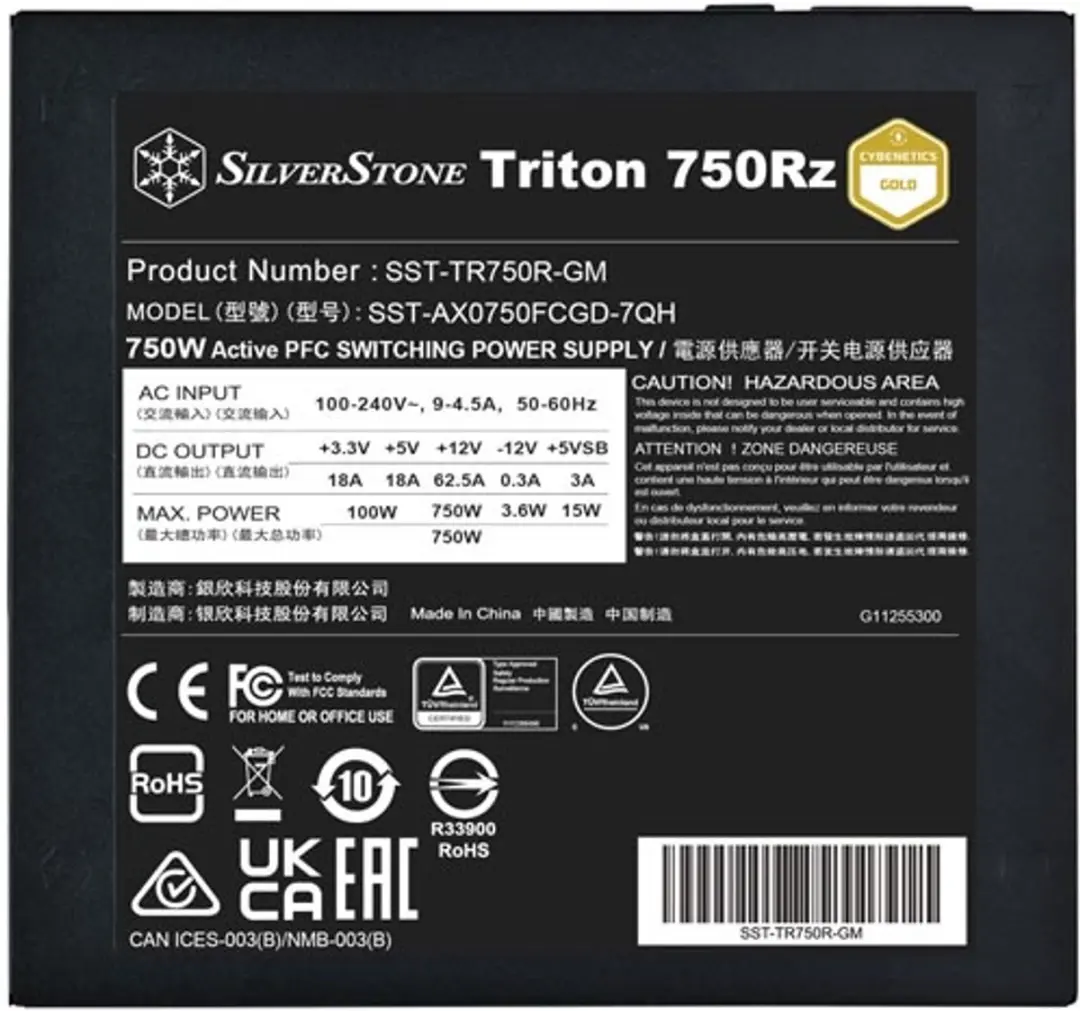SilverStone Triton 750Rz 750W Voeding - Zwart