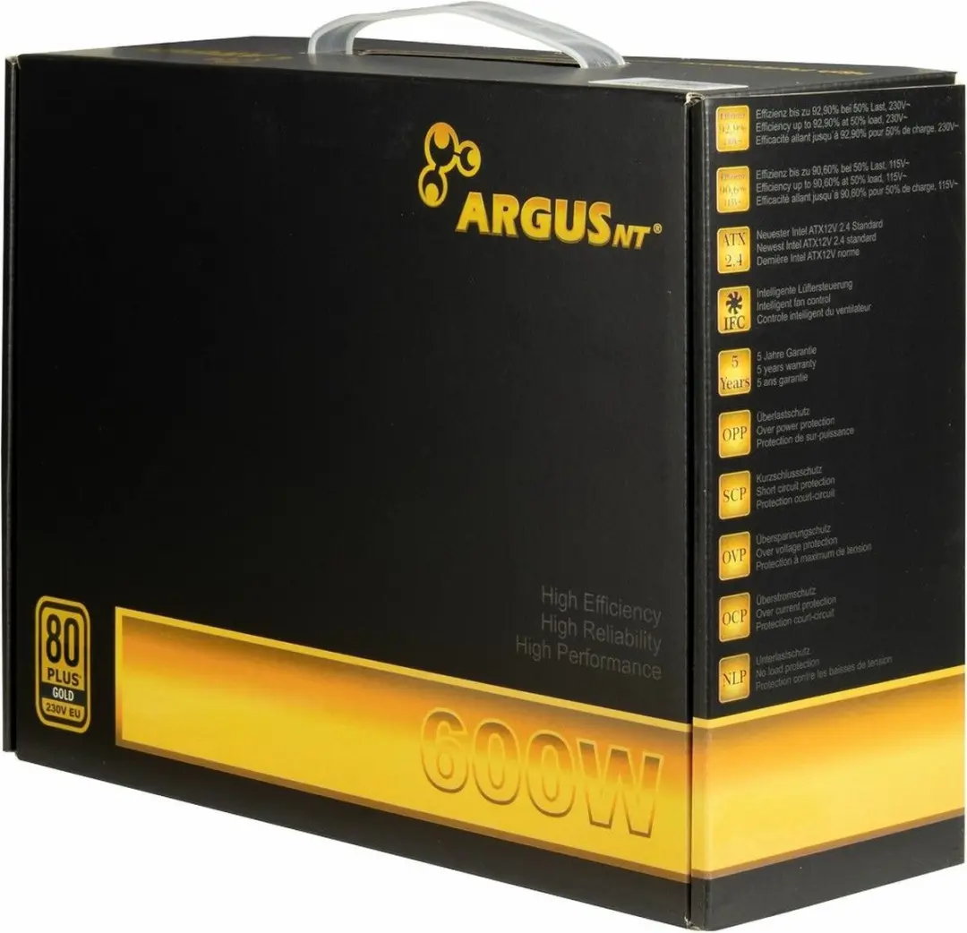 Intertech Argus GPS-600 600W Voeding - Zwart