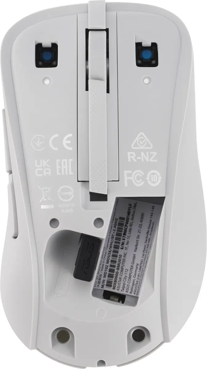ASUS MD102 Wireless Muis - 1600 DPI - Wit