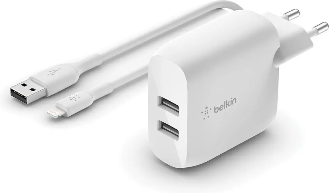 Belkin WCD001vf1MWH Dual USB Oplader 24W