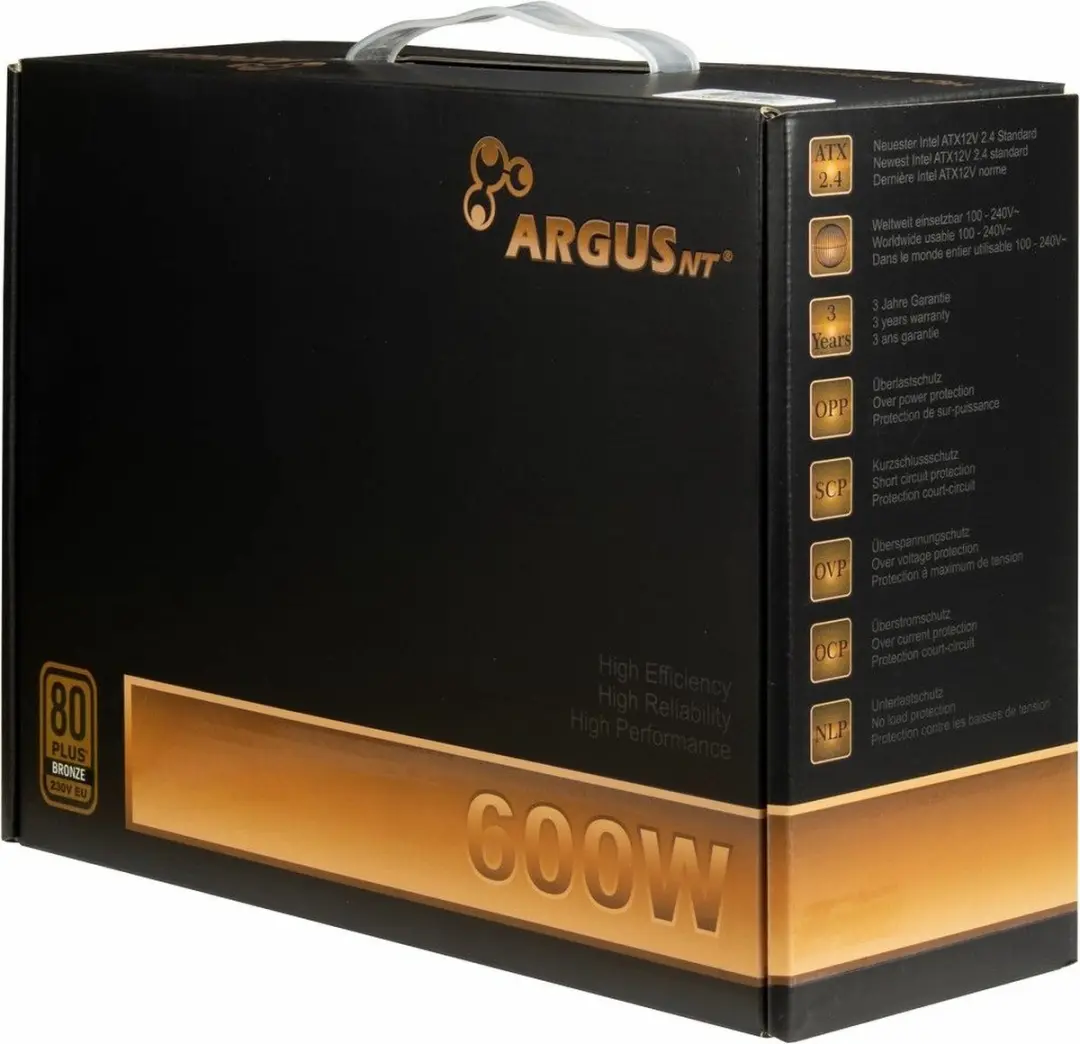 Inter-Tech Argus BPS-600 Voeding - 600W - Zwart
