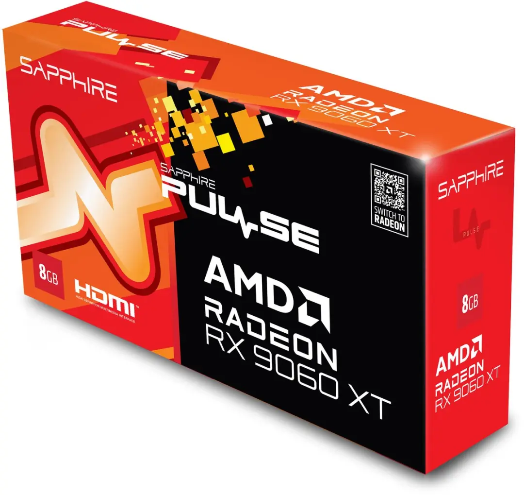Sapphire PULSE Radeon RX 9060 XT Grafische Kaart 8GB GDDR6 - Zwart