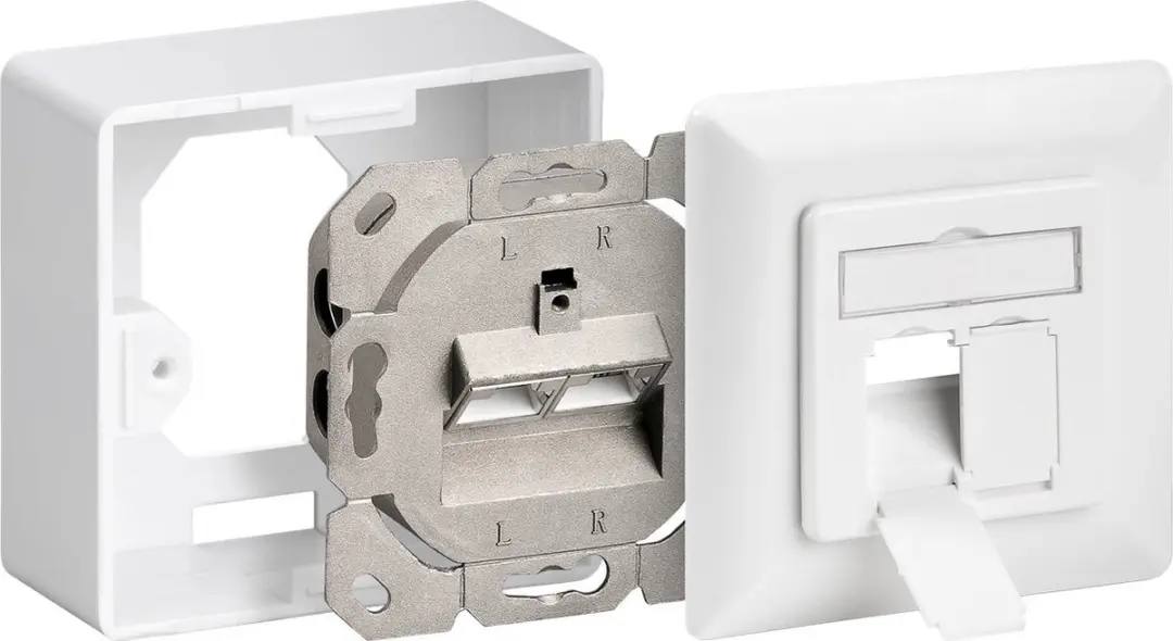 Goobay Premium CAT6 Wandcontactdoos 2x RJ45 - Wit