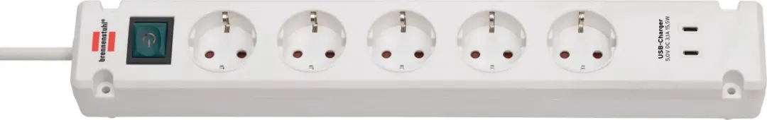 Brennenstuhl Bremounta Stekkerdoos 5x USB-C - 3500W - 3m - Wit