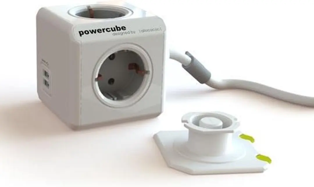 PowerCube Extended USB Schuko Wit - 4 Stopcontacten 3500W