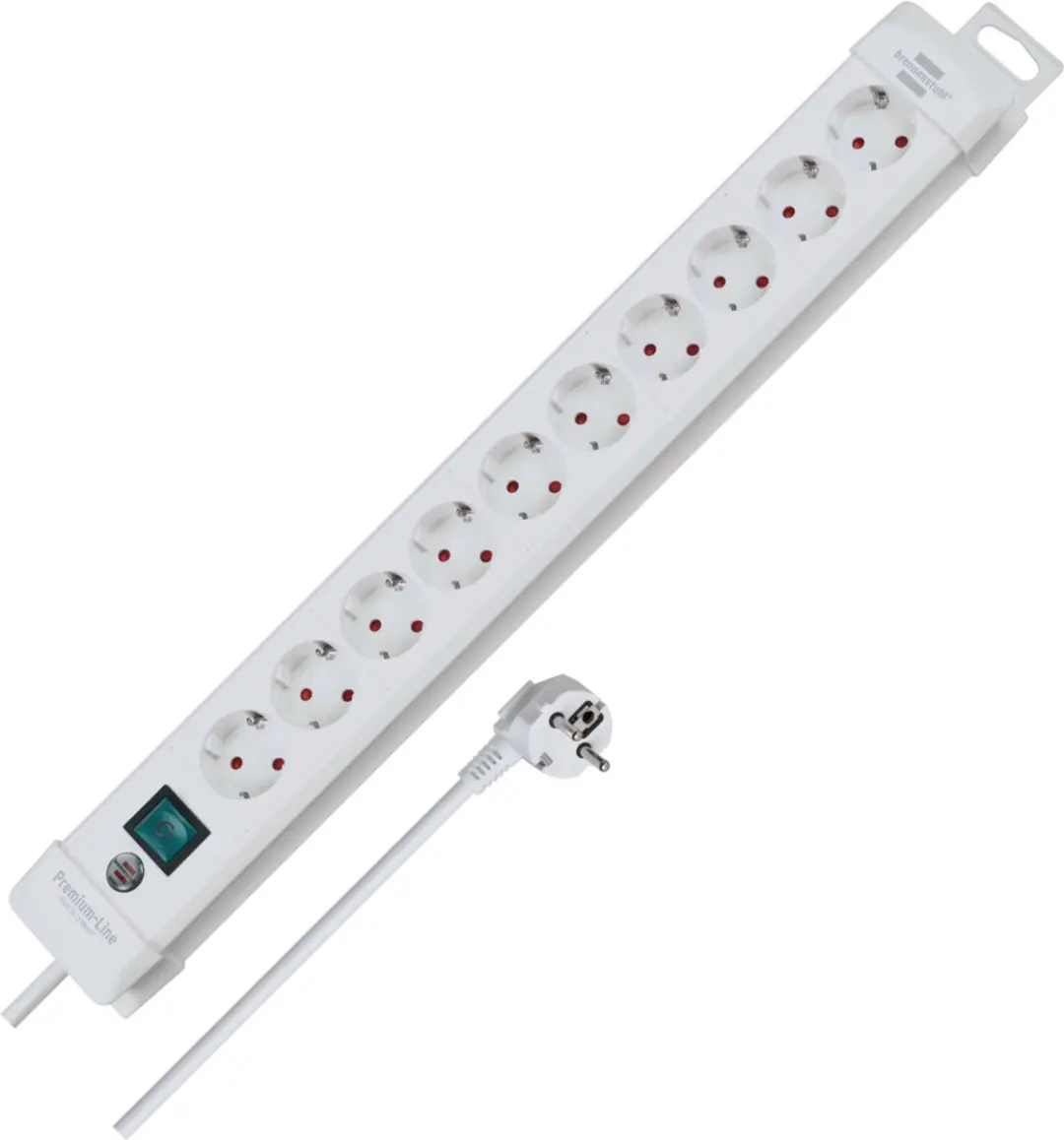 Brennenstuhl Premium-Line 10-voudig Wandstekkerdoos 3500W - Wit