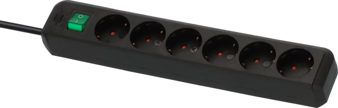 Brennenstuhl Eco-Line 6-voudig 3500W - Zwart