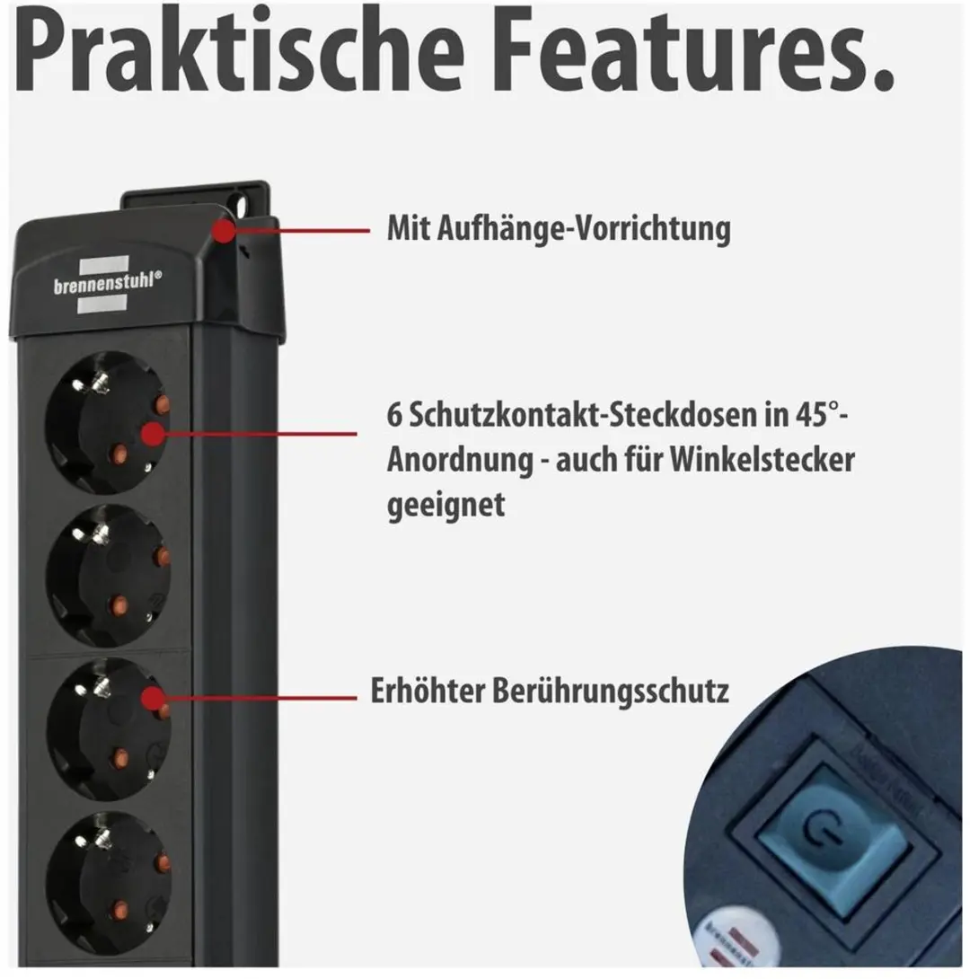 Brennenstuhl Premium-Line 60.000A 4-voudig stekkerdoos - 1,8m