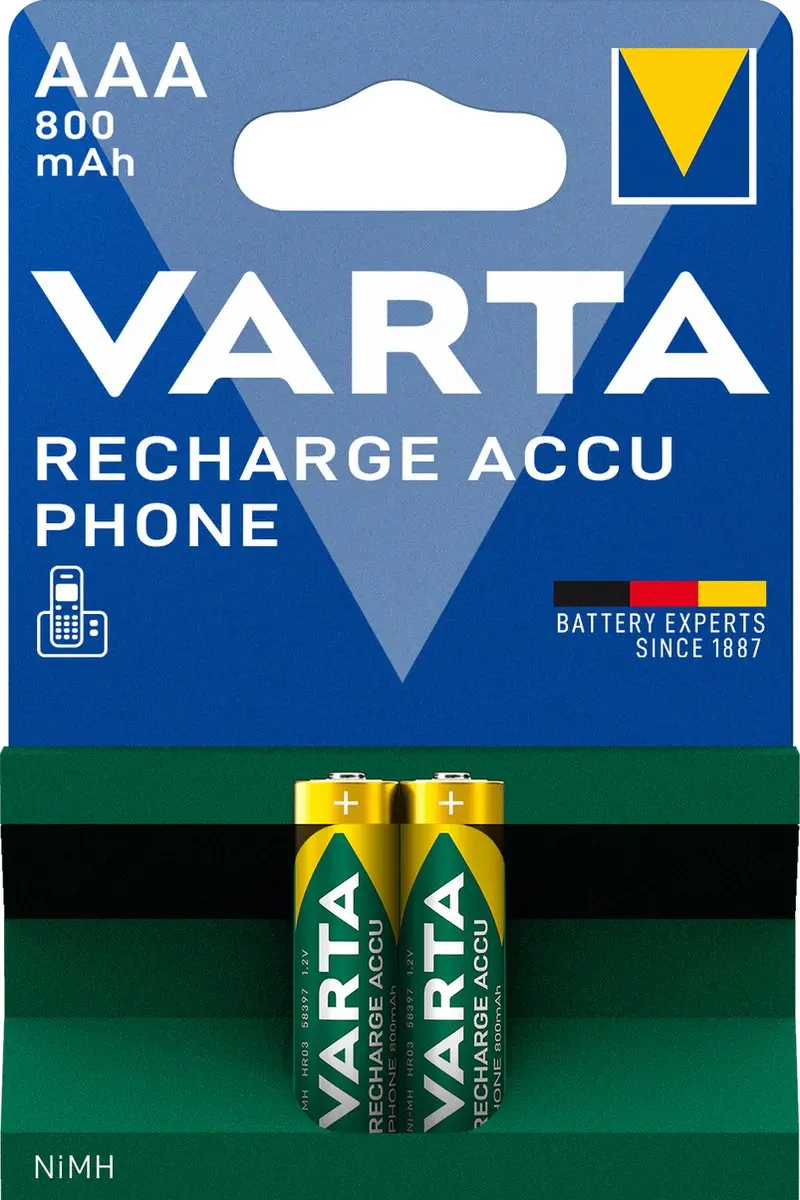 Varta AAA Oplaadbare Batterijen 800mAh