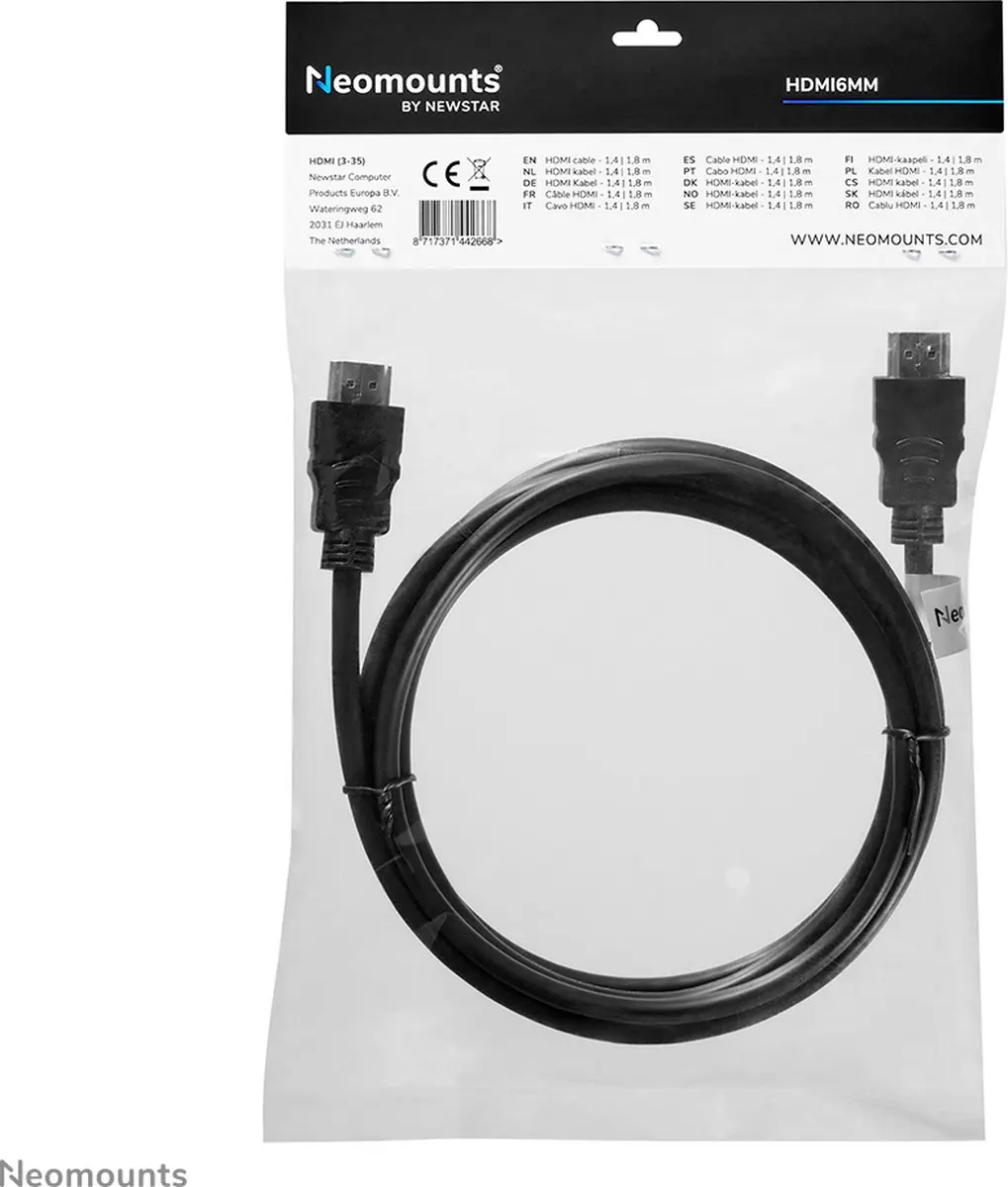 Neomounts HDMI 14 Kabel 1,8m - Zwart - afbeelding 6 van 6