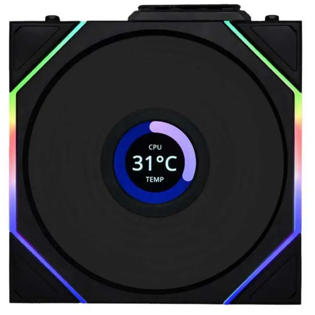 Lian Li Unifan TL-LCD Wireless Ventilator 120mm - Zwart