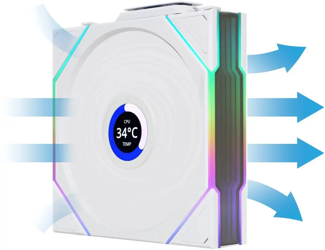 Lian Li UNI FAN TL120 LCD Wireless 3-Pack - 120mm - Wit