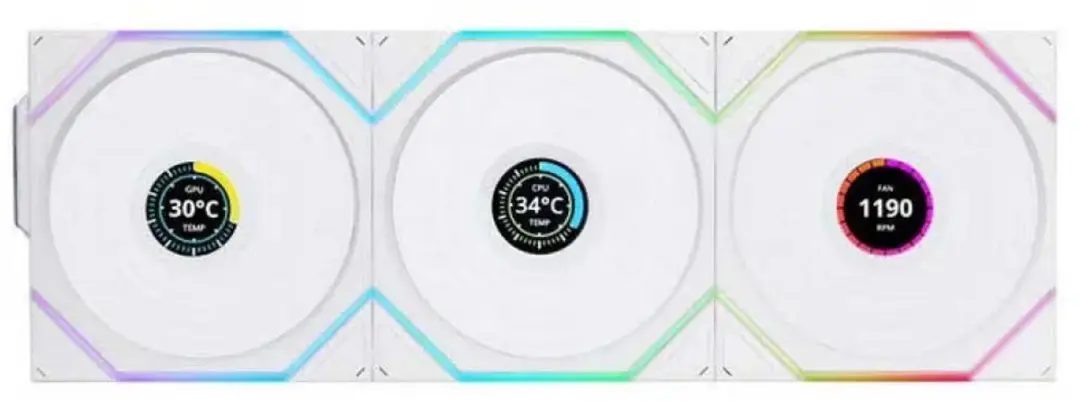 Lian Li UNI FAN TL120 LCD Wireless 3-Pack - 120mm - Wit