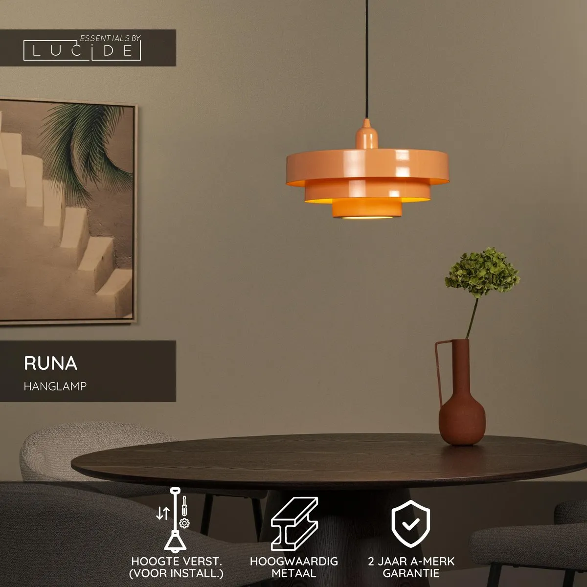 Lucide RUNA Hanglamp Ø35cm - Roze