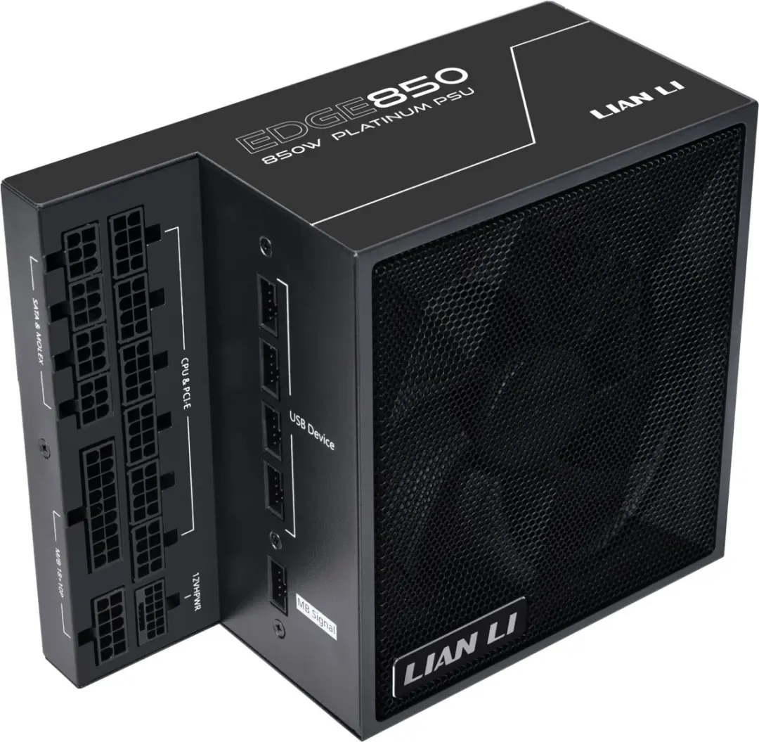 Lian Li EDGE 850W Voeding - 80+ Platinum - Modulair - Zwart