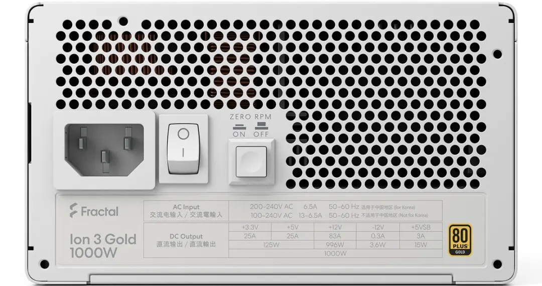 Fractal Design FD-P-IA3G-101-EU-WT Voeding 1000W - Wit
