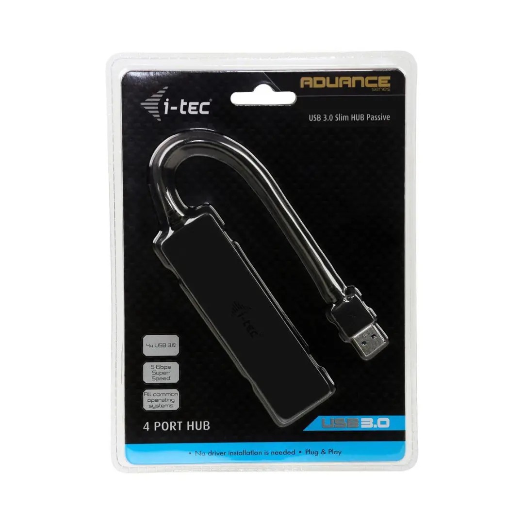 I-tec USB 3.0 Slim Passive HUB 4 Port - Zwart