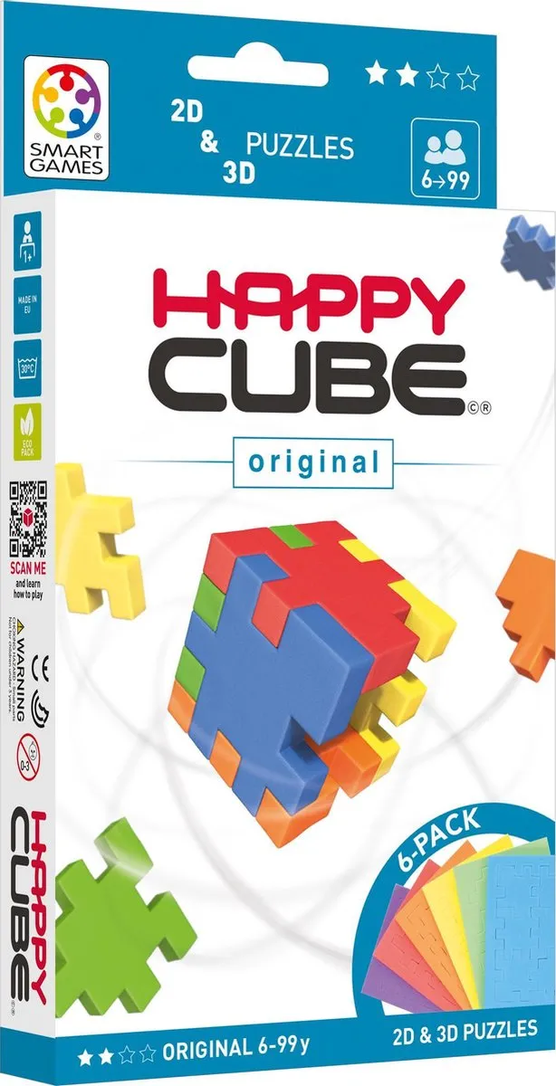 SmartGames Happy Cube Original HCO300 - 6 Puzzels - Meerkleurig