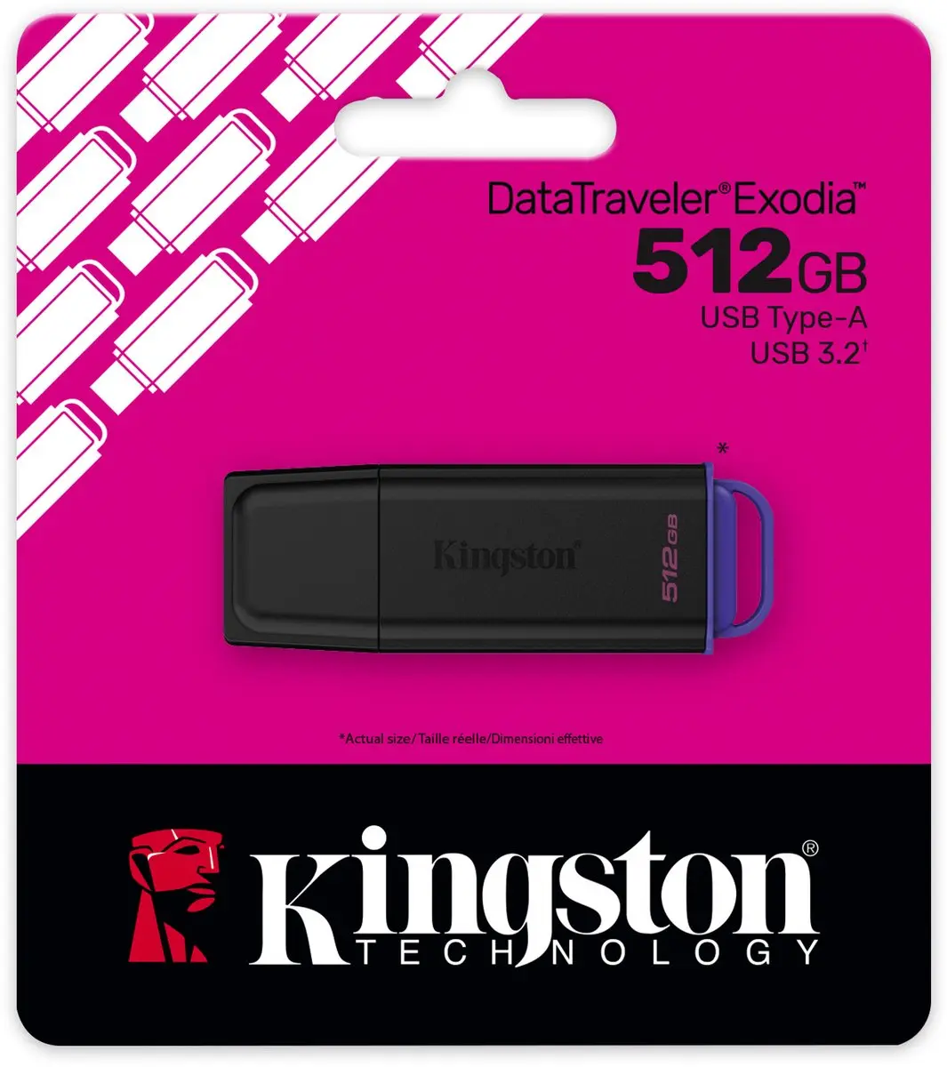 Kingston DataTraveler Exodia DTXG2/512GB USB-Stick 512GB - Zwart/Paars