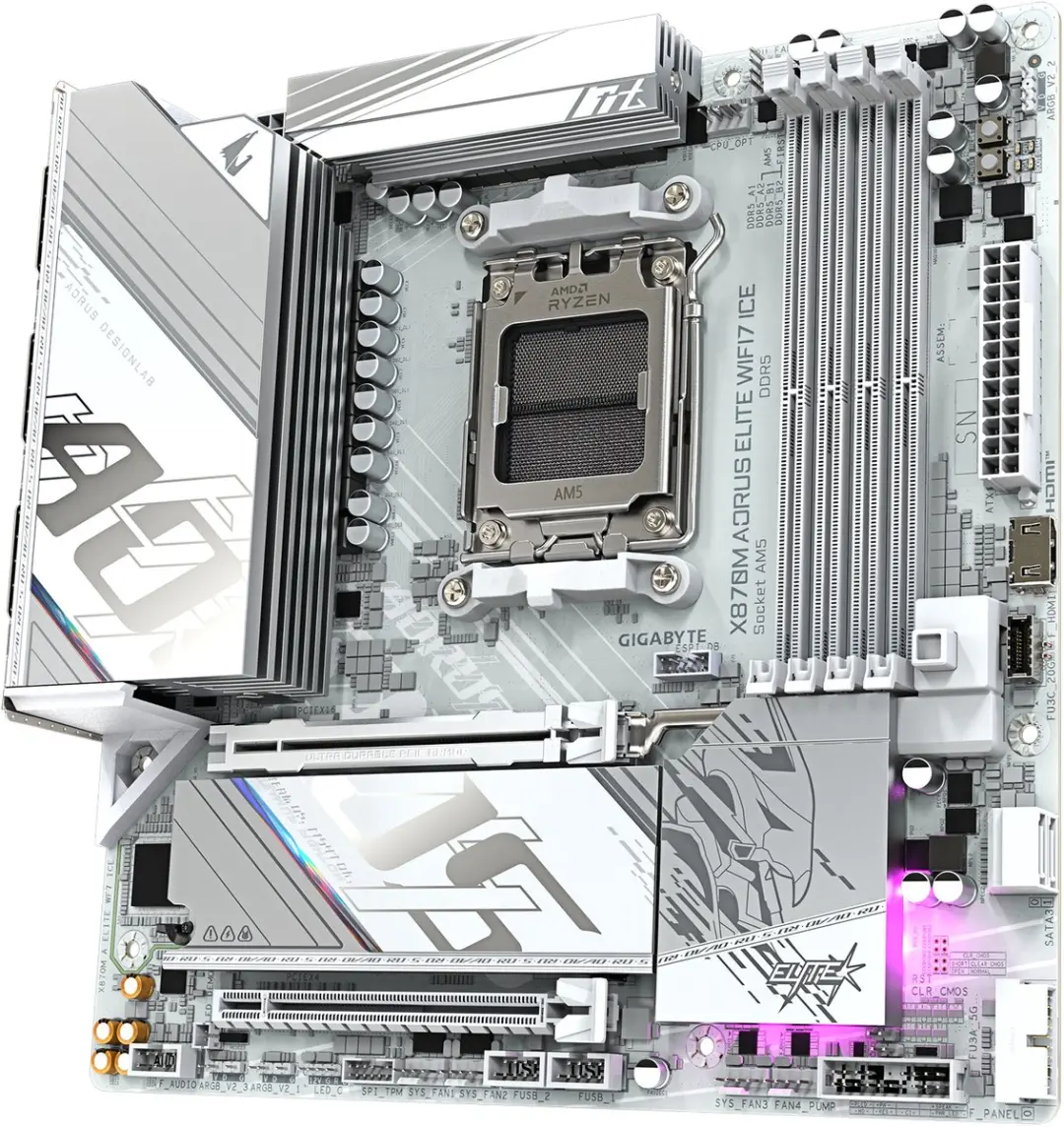 Gigabyte X870M Aorus Elite Wifi7 Ice AM5 - microATX
