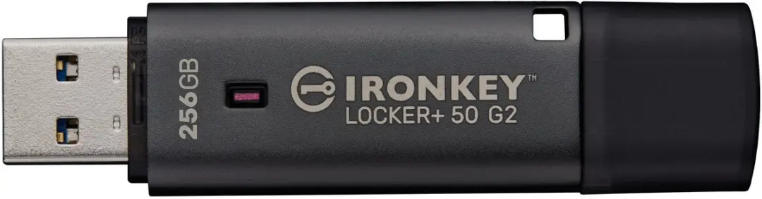 Kingston IronKey Locker Plus 50 G2 IKLP50G2/256GB - 256GB - Zwart