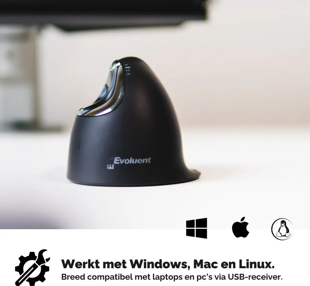 Evoluent VM4RW Verticale Muis - Rechtshandig - Zwart