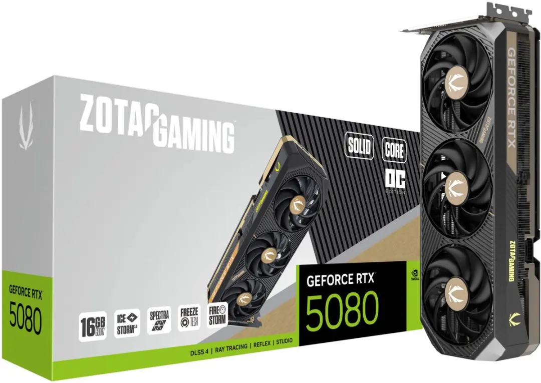 Zotac RTX 5080 Serie SOLID Core OC Grafische Kaart 16GB