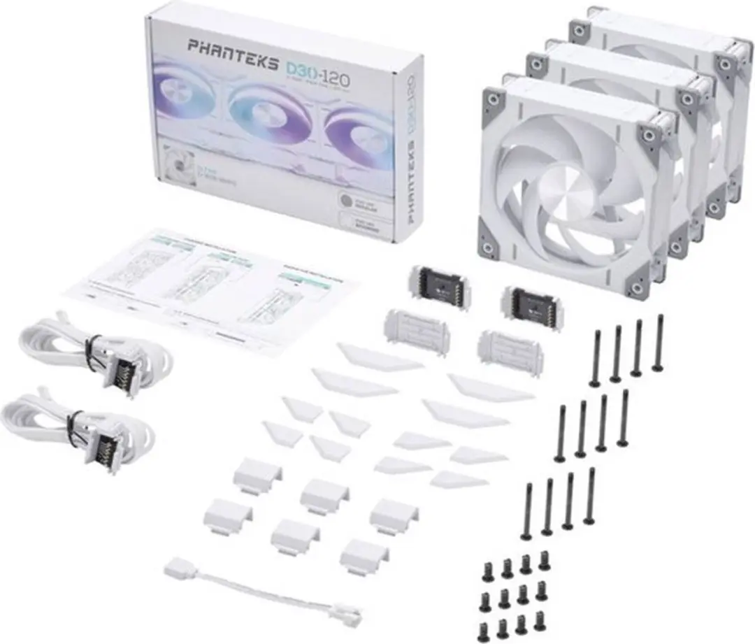 Phanteks D30 PWM D-RGB PC-ventilator 120mm - Wit
