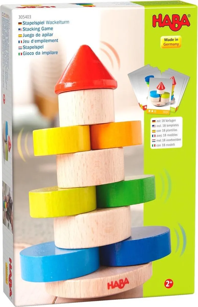 Haba Wankeltoren Stapelspel 23cm - 11-delig