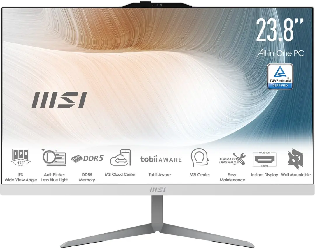 MSI Modern AM242 1M-1220EU Alles-in-één-pc - 60,5 cm Wit - afbeelding 6 van 6