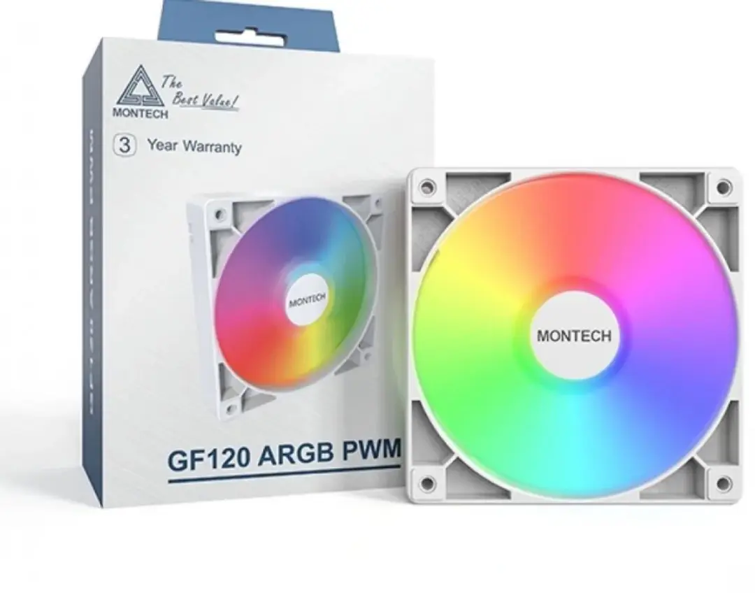 Montech GF120 ARGB PWM Ventilator 120mm - 66.3 cfm - Wit