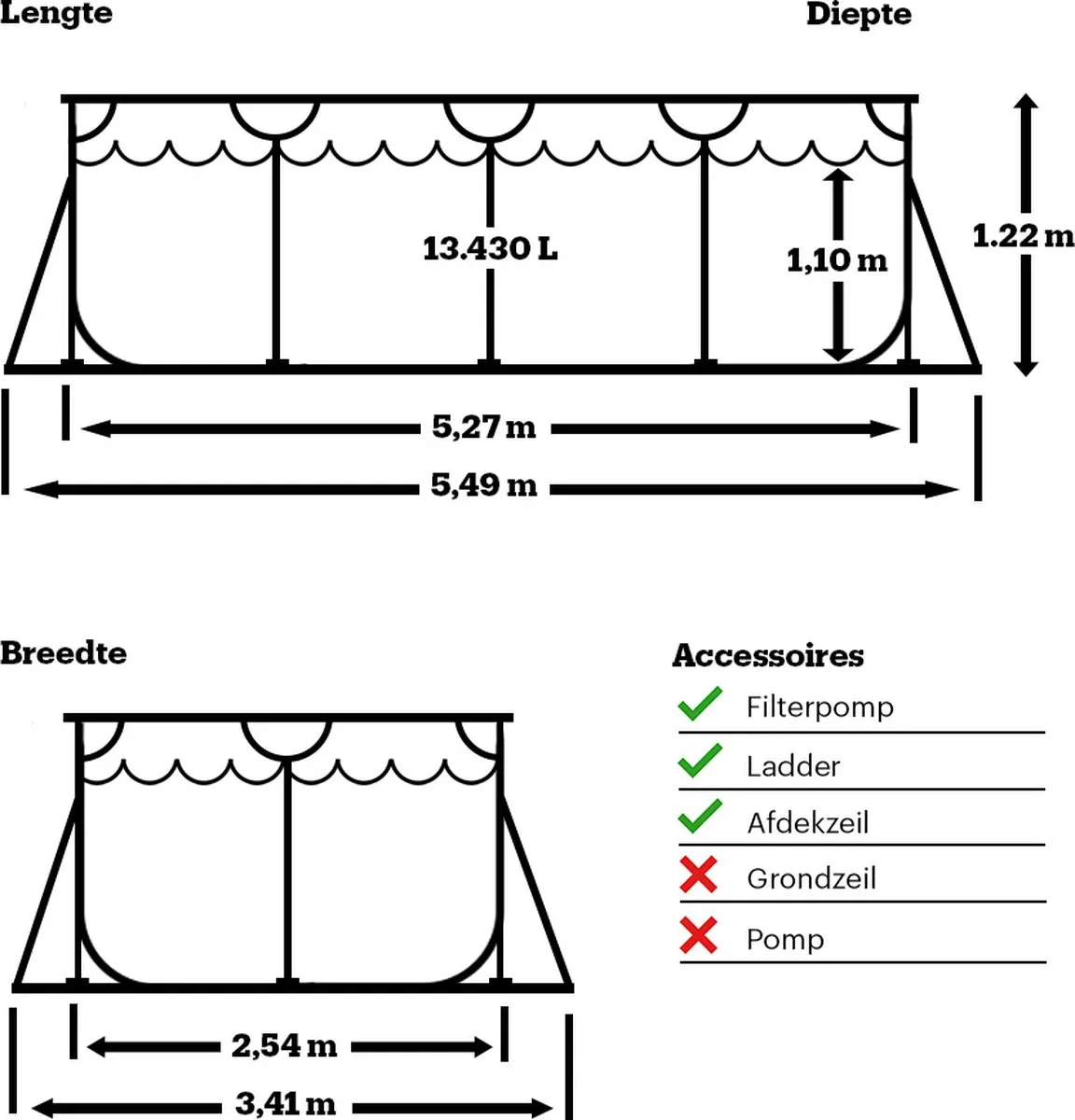 Bestway Power Steel ALP 70.200.24.158 Opzetzwembad 549x274x122cm - 13.430L - Grijs - afbeelding 2 van 6