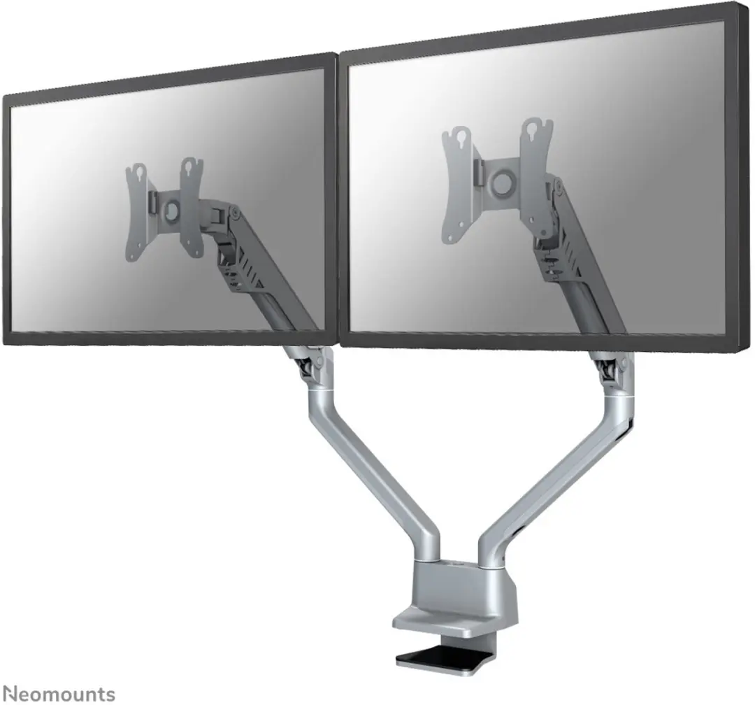 Neomounts FPMA-D750DSILVER Monitorarm 2 schermen 10-32" - 2-8kg/scherm - Zilver