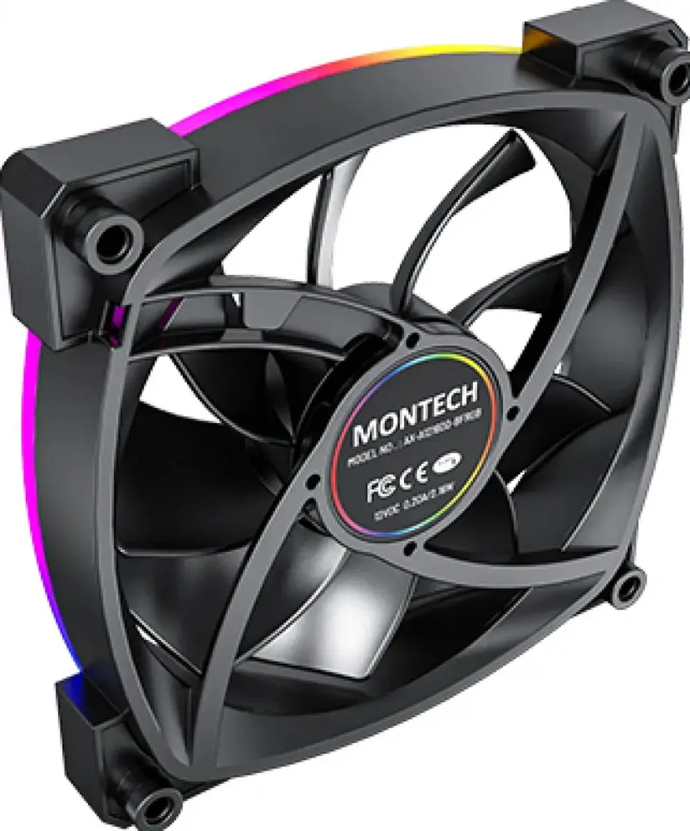 Montech AX120 PWM Ventilator 120mm - 3 Stuks - 59 CFM - 27 dBA - Zwart