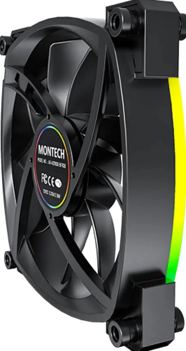 Montech AX120 PWM Ventilator 120mm - 3 Stuks - 59 CFM - 27 dBA - Zwart