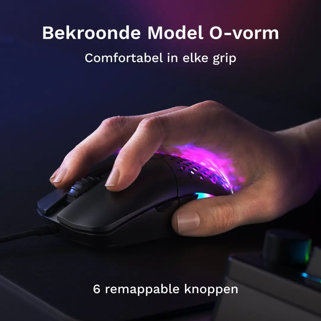 Glorious Model O Eternal GLO-OE-W-BLK Gaming Muis - 12K DPI - 55g - Zwart
